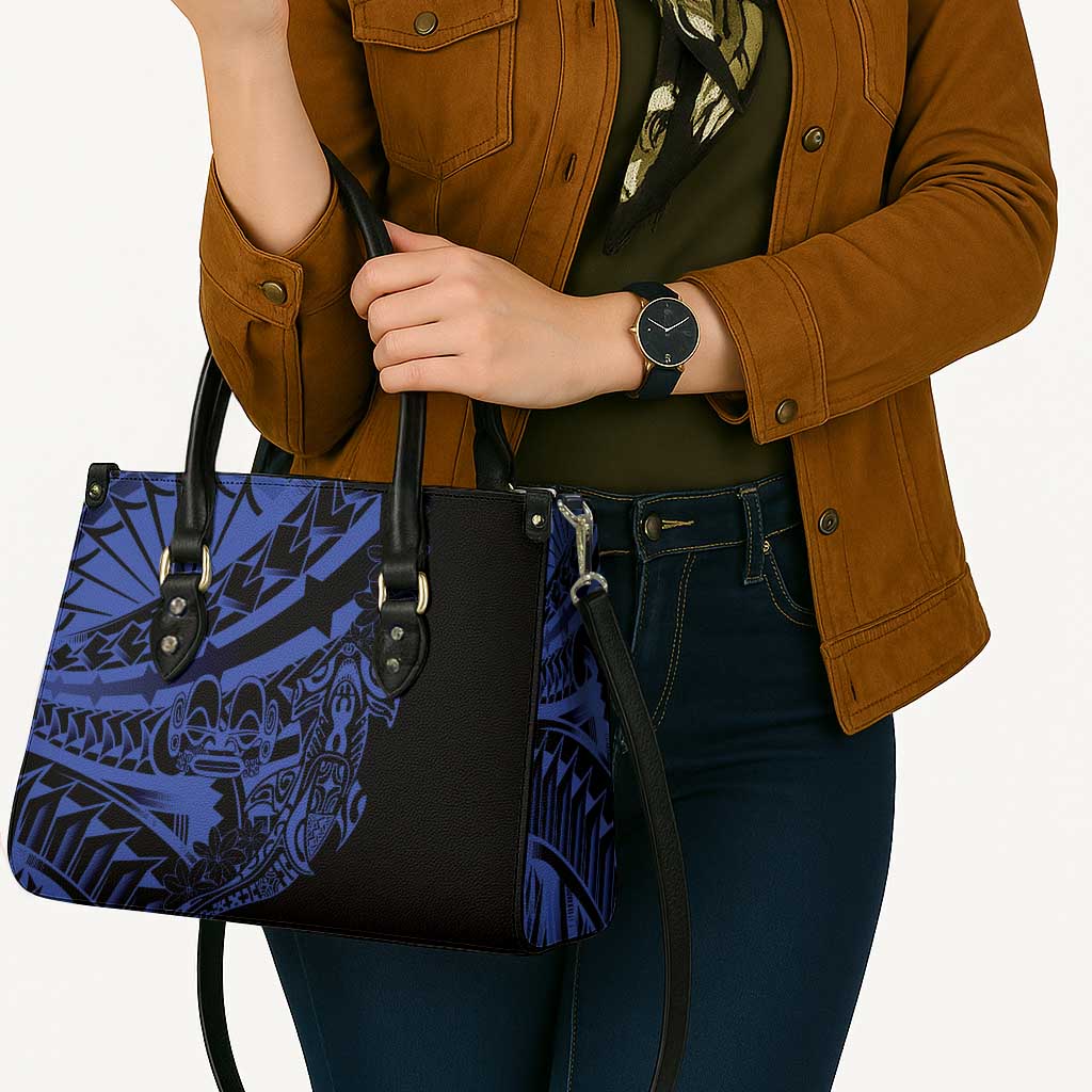 Blue Marquesas Islands Leather Bag Marquesan Matatiki Hammerhead Shark Patutiki LT14 - Polynesian Pride