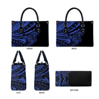 Blue Marquesas Islands Leather Bag Marquesan Matatiki Hammerhead Shark Patutiki LT14 - Polynesian Pride