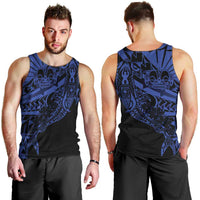 Blue Marquesas Islands Men Tank Top Marquesan Matatiki Hammerhead Shark Patutiki LT14 - Polynesian Pride