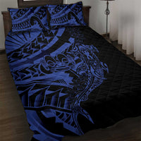 Blue Marquesas Islands Quilt Bed Set Marquesan Matatiki Hammerhead Shark Patutiki LT14 Blue - Polynesian Pride