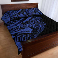 Blue Marquesas Islands Quilt Bed Set Marquesan Matatiki Hammerhead Shark Patutiki LT14 - Polynesian Pride
