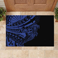Blue Marquesas Islands Rubber Doormat Marquesan Matatiki Hammerhead Shark Patutiki LT14 Blue - Polynesian Pride