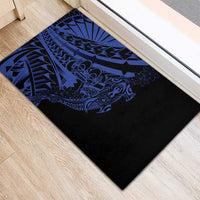 Blue Marquesas Islands Rubber Doormat Marquesan Matatiki Hammerhead Shark Patutiki LT14 - Polynesian Pride