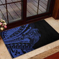 Blue Marquesas Islands Rubber Doormat Marquesan Matatiki Hammerhead Shark Patutiki LT14 - Polynesian Pride
