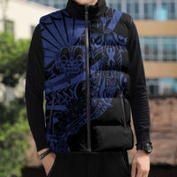 Blue Marquesas Islands Sleeveless Puffer Jacket Marquesan Matatiki Hammerhead Shark Patutiki LT14 - Polynesian Pride