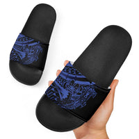 Blue Marquesas Islands Slide Sandals Marquesan Matatiki Hammerhead Shark Patutiki LT14 - Polynesian Pride