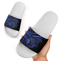 Blue Marquesas Islands Slide Sandals Marquesan Matatiki Hammerhead Shark Patutiki LT14 - Polynesian Pride