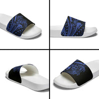 Blue Marquesas Islands Slide Sandals Marquesan Matatiki Hammerhead Shark Patutiki LT14 - Polynesian Pride