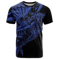 Blue Marquesas Islands T Shirt Marquesan Matatiki Hammerhead Shark Patutiki LT14 Blue - Polynesian Pride
