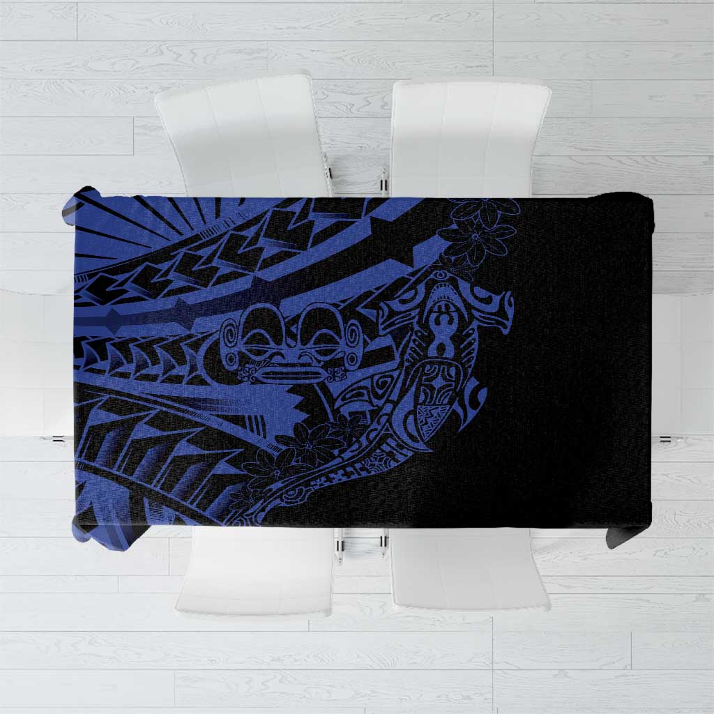 Blue Marquesas Islands Tablecloth Marquesan Matatiki Hammerhead Shark Patutiki LT14 Blue - Polynesian Pride