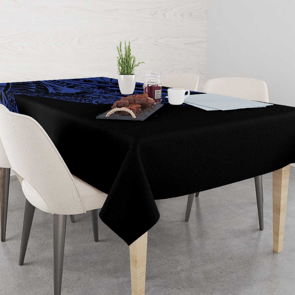 Blue Marquesas Islands Tablecloth Marquesan Matatiki Hammerhead Shark Patutiki LT14 - Polynesian Pride