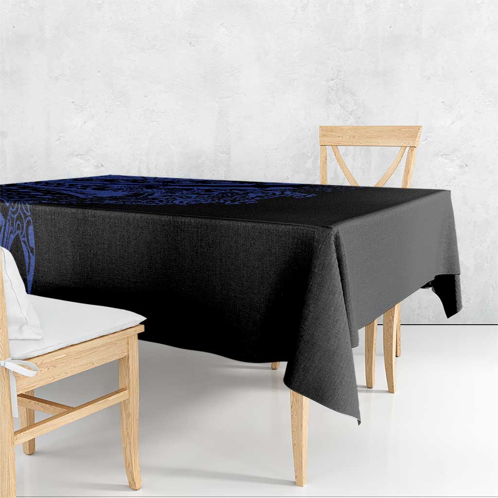 Blue Marquesas Islands Tablecloth Marquesan Matatiki Hammerhead Shark Patutiki LT14 - Polynesian Pride