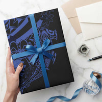 Blue Marquesas Islands Wrapping Paper Marquesan Matatiki Hammerhead Shark Patutiki LT14 - Polynesian Pride