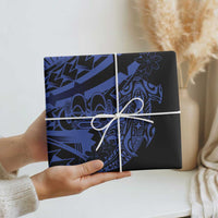 Blue Marquesas Islands Wrapping Paper Marquesan Matatiki Hammerhead Shark Patutiki LT14 - Polynesian Pride