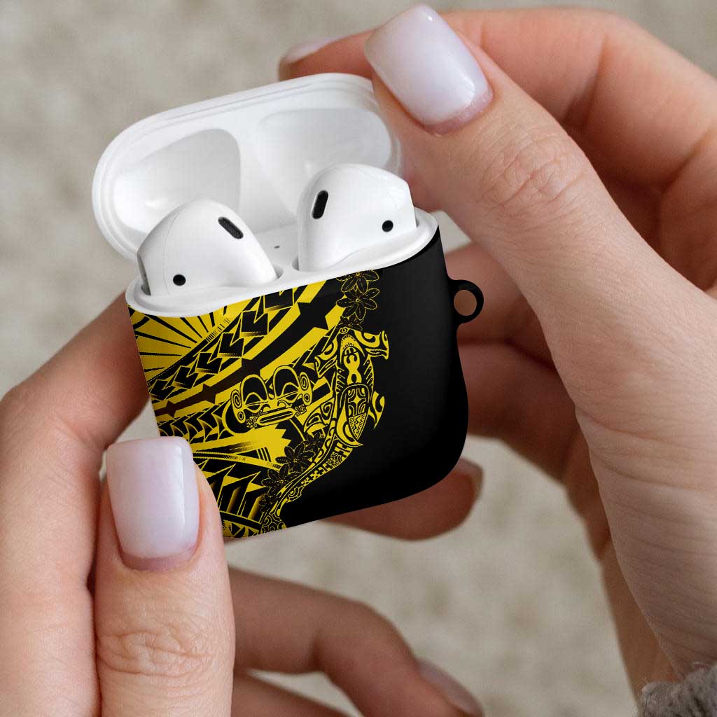 Yellow Marquesas Islands AirPods Case Marquesan Matatiki Hammerhead Shark Patutiki LT14 - Polynesian Pride