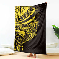 Yellow Marquesas Islands Blanket Marquesan Matatiki Hammerhead Shark Patutiki LT14 - Polynesian Pride