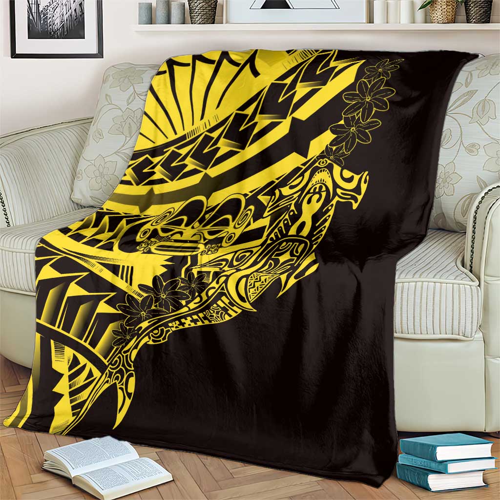 Yellow Marquesas Islands Blanket Marquesan Matatiki Hammerhead Shark Patutiki LT14 - Polynesian Pride
