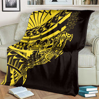Yellow Marquesas Islands Blanket Marquesan Matatiki Hammerhead Shark Patutiki LT14 - Polynesian Pride