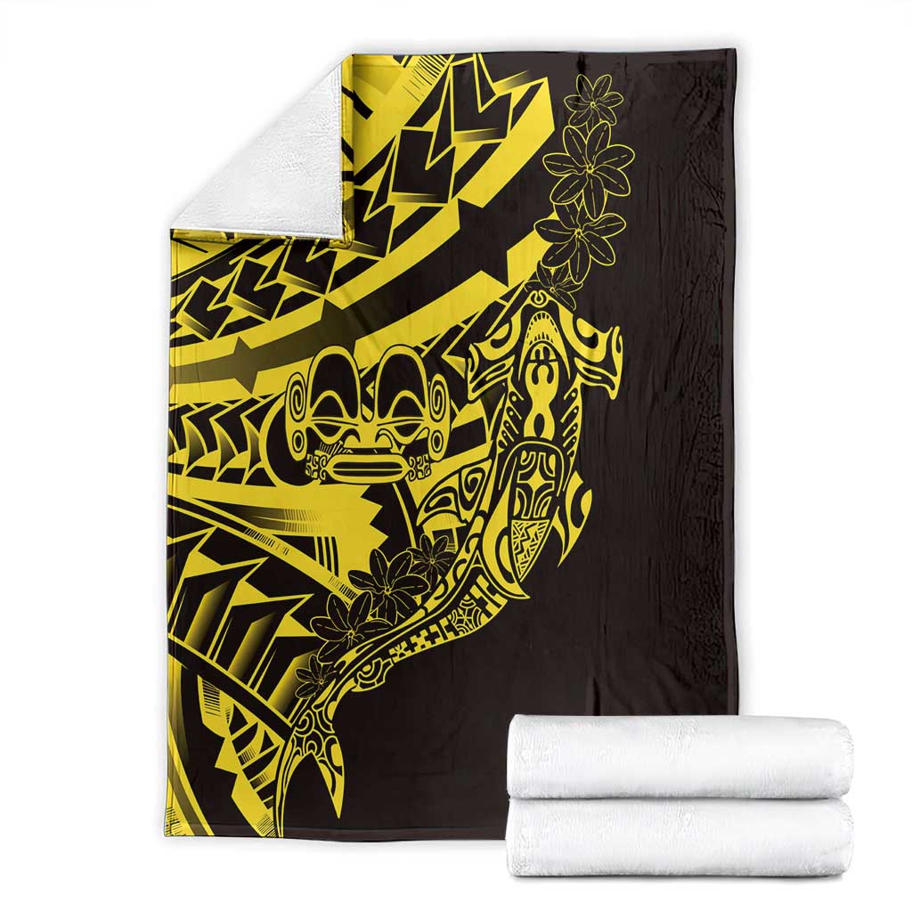 Yellow Marquesas Islands Blanket Marquesan Matatiki Hammerhead Shark Patutiki LT14 - Polynesian Pride