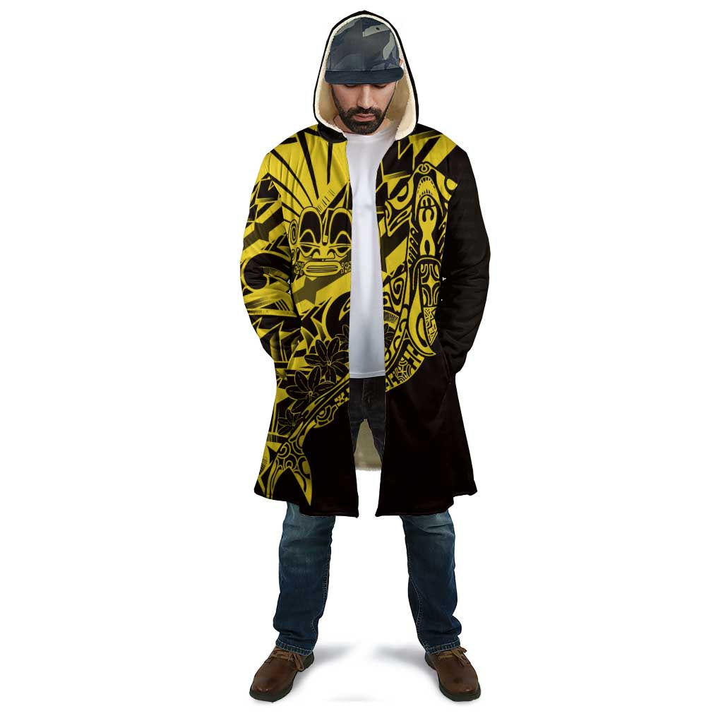 Yellow Marquesas Islands Cloak Marquesan Matatiki Hammerhead Shark Patutiki LT14 - Polynesian Pride