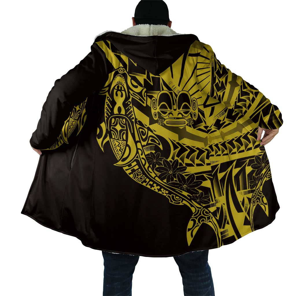 Yellow Marquesas Islands Cloak Marquesan Matatiki Hammerhead Shark Patutiki LT14 - Polynesian Pride