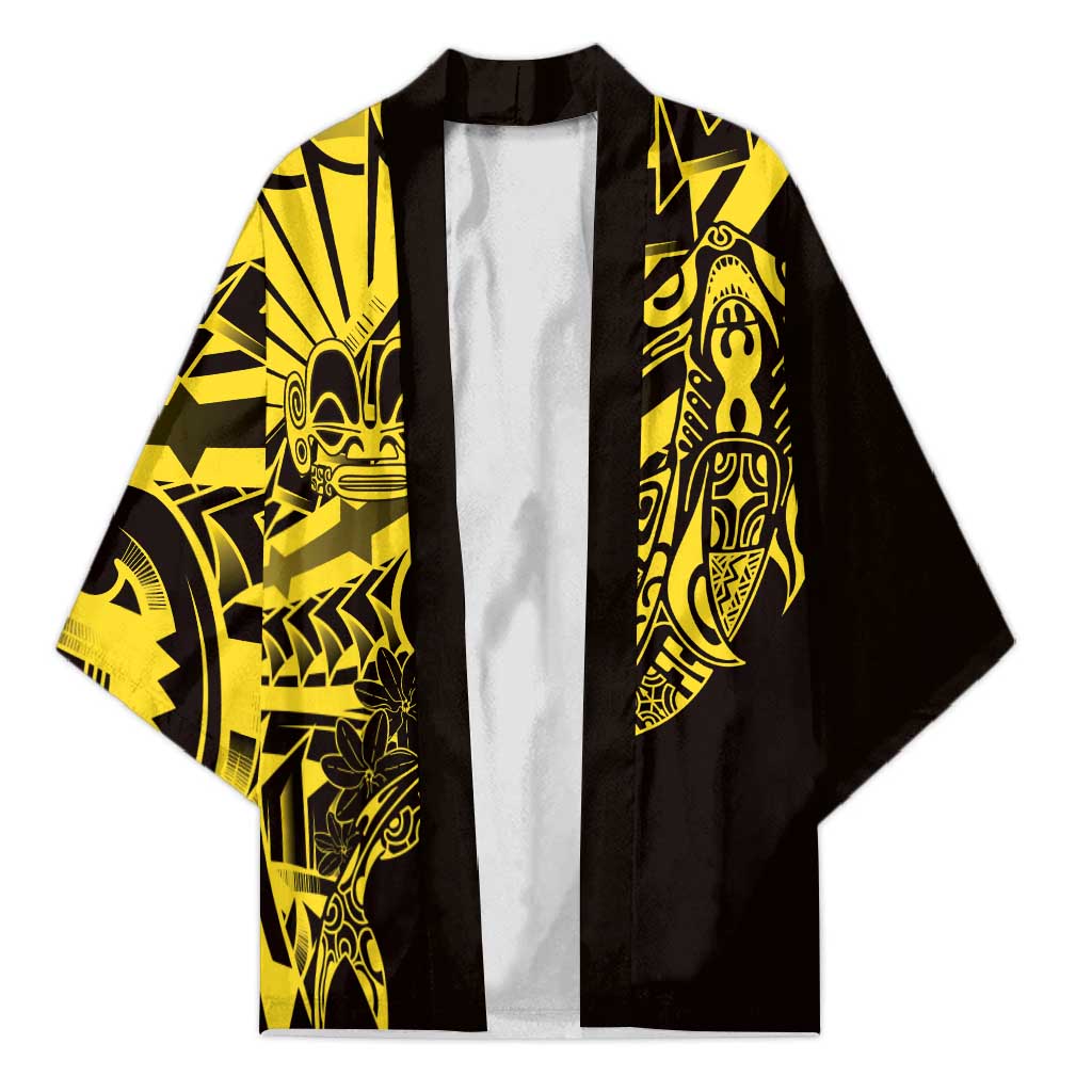 Yellow Marquesas Islands Kimono Marquesan Matatiki Hammerhead Shark Patutiki LT14 Unisex Yellow - Polynesian Pride