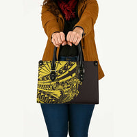 Yellow Marquesas Islands Leather Bag Marquesan Matatiki Hammerhead Shark Patutiki LT14 - Polynesian Pride