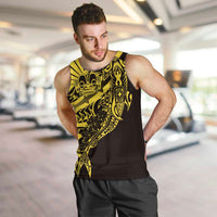 Yellow Marquesas Islands Men Tank Top Marquesan Matatiki Hammerhead Shark Patutiki LT14 Yellow - Polynesian Pride