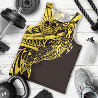 Yellow Marquesas Islands Men Tank Top Marquesan Matatiki Hammerhead Shark Patutiki LT14 - Polynesian Pride
