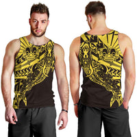 Yellow Marquesas Islands Men Tank Top Marquesan Matatiki Hammerhead Shark Patutiki LT14 - Polynesian Pride
