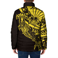 Yellow Marquesas Islands Padded Jacket Marquesan Matatiki Hammerhead Shark Patutiki LT14 - Polynesian Pride