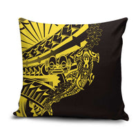 Yellow Marquesas Islands Pillow Cover Marquesan Matatiki Hammerhead Shark Patutiki LT14 Yellow - Polynesian Pride