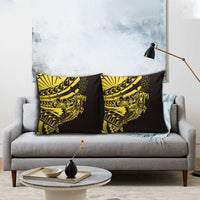 Yellow Marquesas Islands Pillow Cover Marquesan Matatiki Hammerhead Shark Patutiki LT14 - Polynesian Pride
