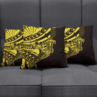 Yellow Marquesas Islands Pillow Cover Marquesan Matatiki Hammerhead Shark Patutiki LT14 - Polynesian Pride