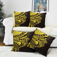 Yellow Marquesas Islands Pillow Cover Marquesan Matatiki Hammerhead Shark Patutiki LT14 - Polynesian Pride