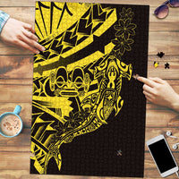 Yellow Marquesas Islands Puzzle Marquesan Matatiki Hammerhead Shark Patutiki LT14 Yellow - Polynesian Pride