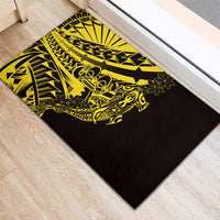 Yellow Marquesas Islands Rubber Doormat Marquesan Matatiki Hammerhead Shark Patutiki LT14 - Polynesian Pride