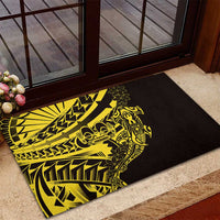 Yellow Marquesas Islands Rubber Doormat Marquesan Matatiki Hammerhead Shark Patutiki LT14 - Polynesian Pride