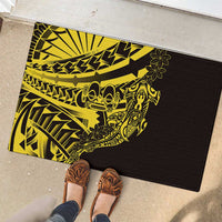 Yellow Marquesas Islands Rubber Doormat Marquesan Matatiki Hammerhead Shark Patutiki LT14 - Polynesian Pride