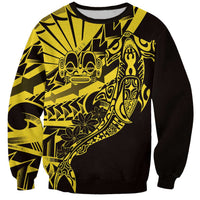 Yellow Marquesas Islands Sweatshirt Marquesan Matatiki Hammerhead Shark Patutiki LT14 Unisex Yellow - Polynesian Pride
