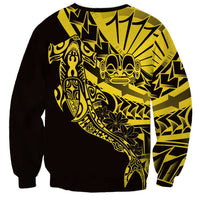Yellow Marquesas Islands Sweatshirt Marquesan Matatiki Hammerhead Shark Patutiki LT14 - Polynesian Pride
