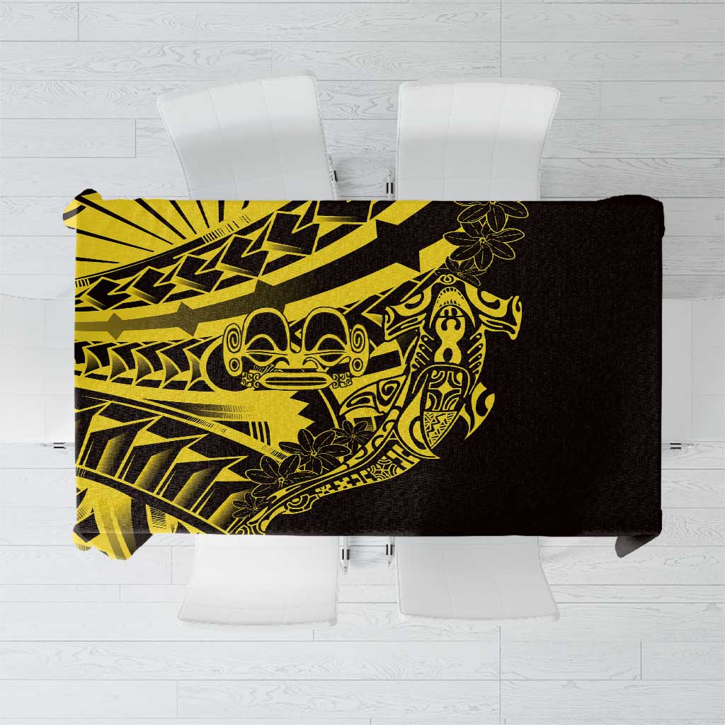 Yellow Marquesas Islands Tablecloth Marquesan Matatiki Hammerhead Shark Patutiki LT14 Yellow - Polynesian Pride