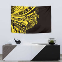 Yellow Marquesas Islands Tapestry Marquesan Matatiki Hammerhead Shark Patutiki LT14 - Polynesian Pride