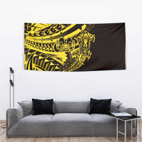 Yellow Marquesas Islands Tapestry Marquesan Matatiki Hammerhead Shark Patutiki LT14 - Polynesian Pride