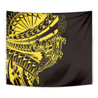 Yellow Marquesas Islands Tapestry Marquesan Matatiki Hammerhead Shark Patutiki LT14 - Polynesian Pride