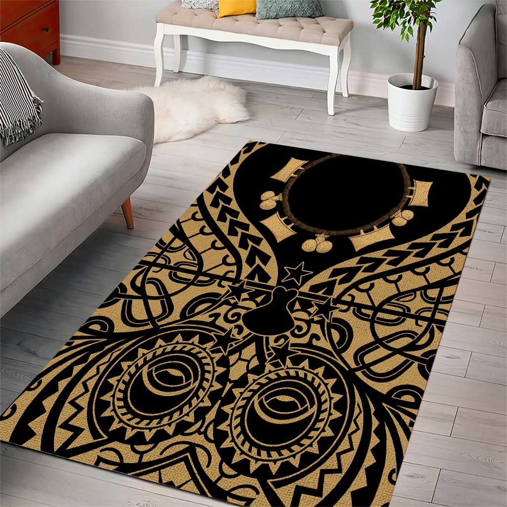 Austral Islands Area Rug Tuhaa Pae Penu Stars Necklace Gold LT14 - Polynesian Pride