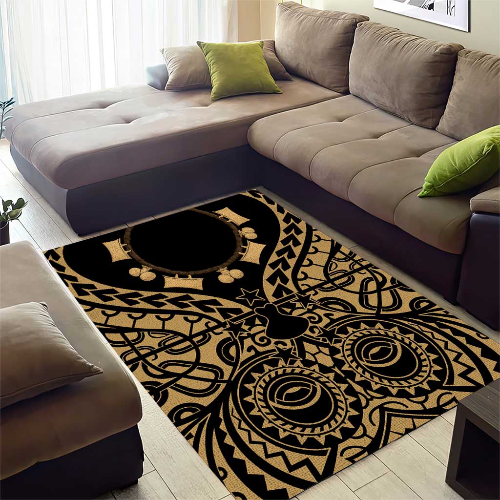 Austral Islands Area Rug Tuhaa Pae Penu Stars Necklace Gold LT14 - Polynesian Pride