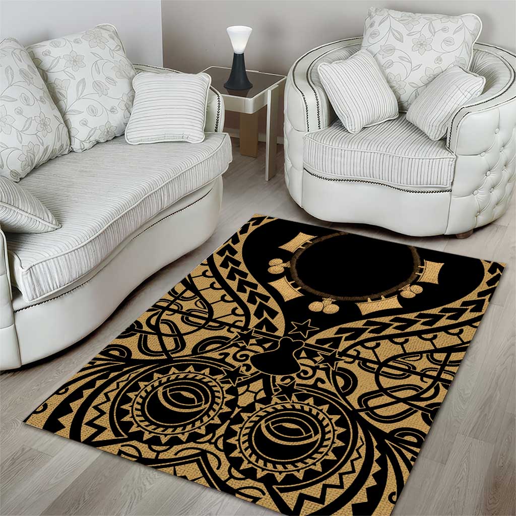 Austral Islands Area Rug Tuhaa Pae Penu Stars Necklace Gold LT14 - Polynesian Pride