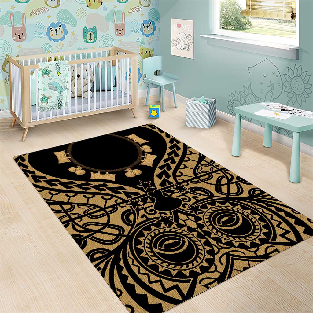 Austral Islands Area Rug Tuhaa Pae Penu Stars Necklace Gold LT14 - Polynesian Pride