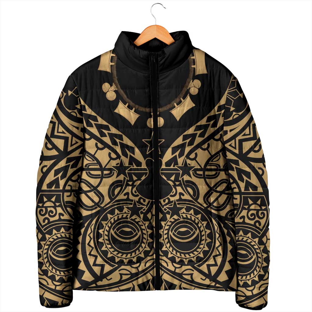 Austral Islands Padded Jacket Tuhaa Pae Penu Stars Necklace Gold LT14 - Polynesian Pride